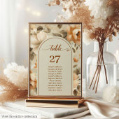 Trendy Boho Copper Ivory Olive Floral Table Number テーブルナンバー