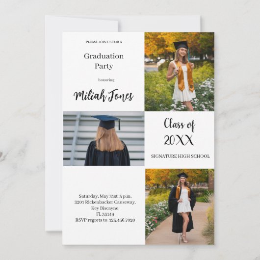 Trendy Boho Graduation Party Invitation 招待状 (裏面)
