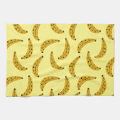 Trendy Bold Banana Patten Yellow キッチンタオル (横)