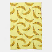 Trendy Bold Banana Patten Yellow キッチンタオル (縦)