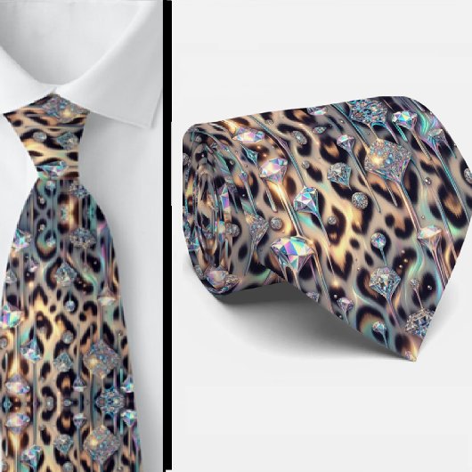 Trendy & Bold | Opal Leopard Print Neck Tie ネクタイ