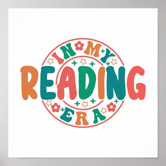 Trendy Book Lover "In My Reading Era" Sticker ポスター (正面)