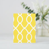 Trendy Bright Yellow Geometric Moroccan ポストカード (スタンド正面)