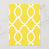 Trendy Bright Yellow Geometric Moroccan ポストカード (正面)