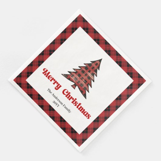 Trendy Buffalo Christmas Napkin Editable Design (コーナー)