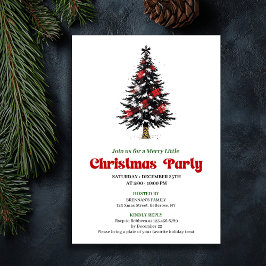 Trendy Buffalo Christmas Tree Holiday Gathering 招待状