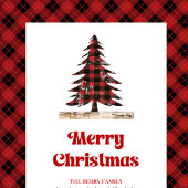Trendy buffalo plaid Christmas gift bag editable ミディアムペーパーバッグ
