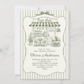 Trendy Cafe Bebe French Coffee Shop Baby Shower 招待状 (正面)