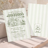 Trendy Cafe Bebe French Coffee Shop Baby Shower 招待状