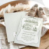 Trendy Cafe Bebe French Coffee Shop Baby Shower 招待状