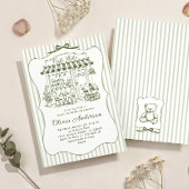 Trendy Cafe Bebe French Coffee Shop Baby Shower 招待状