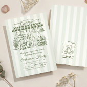 Trendy Cafe Bebe French Coffee Shop Baby Shower 招待状