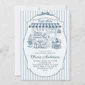 Trendy Cafe Bebe French Coffee Shop Baby Shower 招待状 (正面)