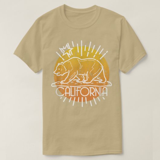 Trendy California Bear Dawn Outline Tシャツ (デザイン正面)