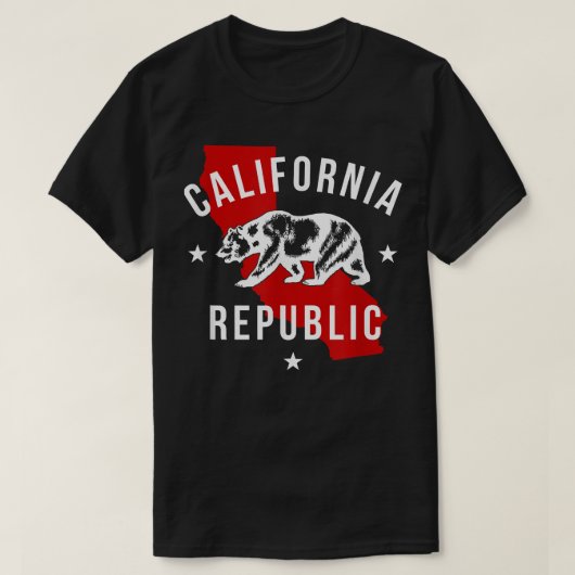 Trendy California Republic Bear State  Tシャツ (デザイン正面)