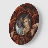 Trendy Calla Lilies Petal Destination Wedding ラージ壁時計 (傾斜)