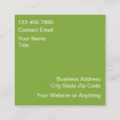 Trendy Calla Lily Design Business Cards スクエア名刺 (裏面)