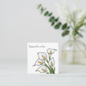 Trendy Calla Lily Design Business Cards スクエア名刺 (スタンド正面)