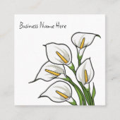 Trendy Calla Lily Design Business Cards スクエア名刺 (正面)