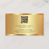 Trendy Calligraphy Script Monogram Glamorous Gold 名刺 (裏面)