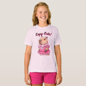 Trendy Capybara Copy-Cute Pink Coquette Aesthetic Tシャツ (正面フル)