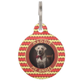 Trendy Cat Dad Gift Chevron Checkers ペット　ネームタグ