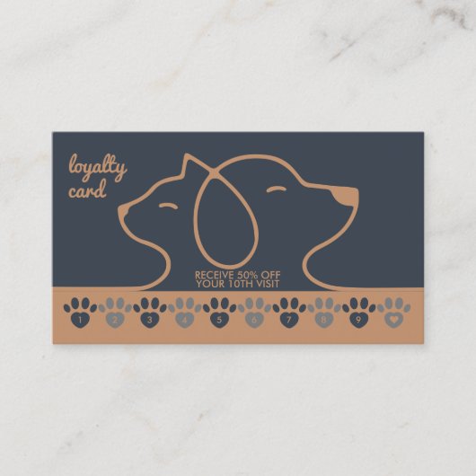 Trendy Cat Dog Pet Punch Loyalty Card 名刺 (正面)