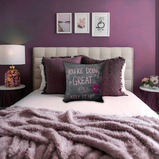 Trendy Chalk Board Girly Motivational Quote  クッション