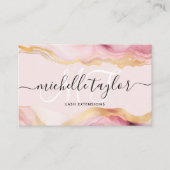 Trendy Chic Blush Pink Monogram Makeup Artist Hair 名刺 (正面)