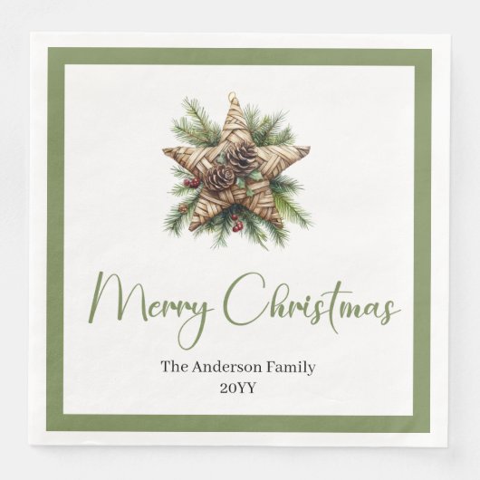 Trendy Chic Boho Christmas Tree in Botanical Style (正面)