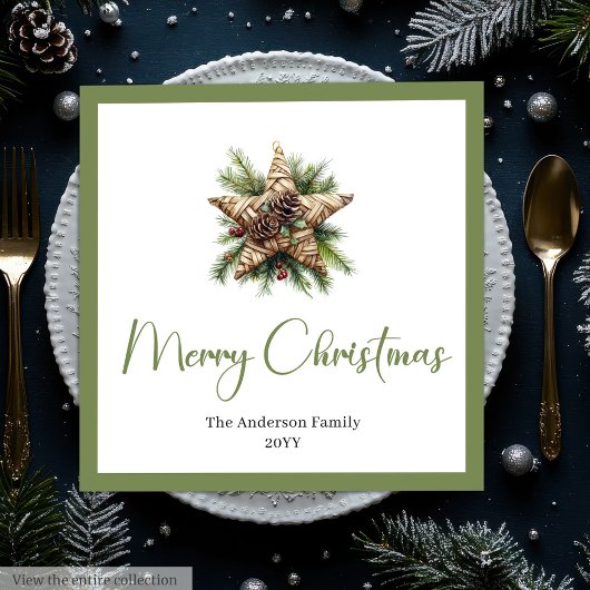 Trendy Chic Boho Christmas Tree in Botanical Style