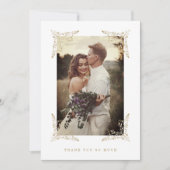 Trendy Chic Golden Lace Thank You Wedding Guests (正面)