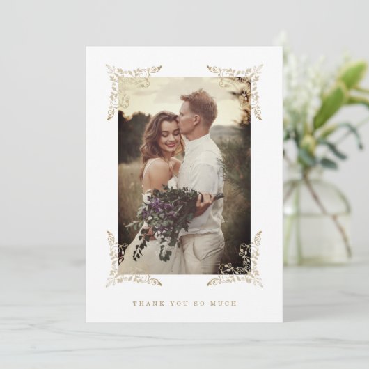 Trendy Chic Golden Lace Thank You Wedding Guests (スタンド正面)