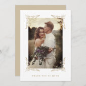 Trendy Chic Golden Lace Thank You Wedding Guests (正面/裏面)