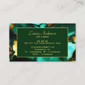 Trendy chic Green yellow Gold faux marble 名刺 (裏面)