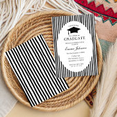 Trendy Chic  Minimalist Stripe  Graduation 招待状