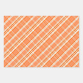 Trendy & Chic Orange & Cream Plaid Patterns ラッピングペーパーシート (正面2)