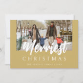 Trendy Chic Photo Merriest Christmas Quote シーズンカード (正面)