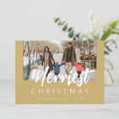Trendy Chic Photo Merriest Christmas Quote シーズンカード (スタンド正面)