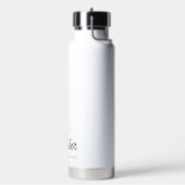 Trendy Chic Pilates Princess Black Typography ウォーターボトル (左面)