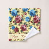 Trendy Chic Stylish Floral Vintage  バスタオルセット (ウォッシュタオル)