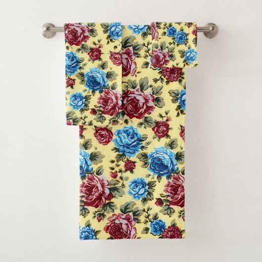 Trendy Chic Stylish Floral Vintage  バスタオルセット (インサイチュ)