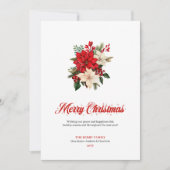 Trendy Christmas Flowers Printable Greeting Card シーズンカード (正面)