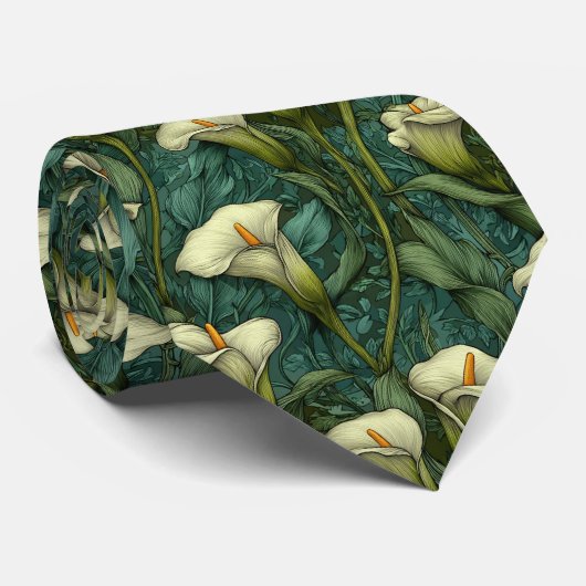 Trendy Christmas Gift For Dad Calla Lilies ネクタイ (ロール)
