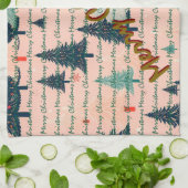 Trendy Christmas Luxury Christmas Trees キッチンタオル (折り畳み)