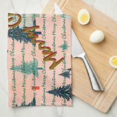 Trendy Christmas Luxury Christmas Trees キッチンタオル (四つ折り)