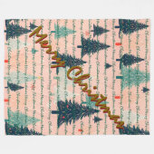 Trendy Christmas Luxury Christmas Trees フリースブランケット (正面(横))