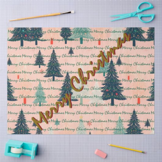 Trendy Christmas Luxury Christmas Trees 薄葉紙 (クラフト)