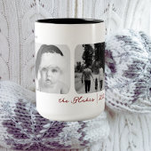 Trendy Christmas Mug | Custom Triple Photo Modern ツートーンマグカップ