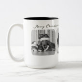 Trendy Christmas Mug | Custom Triple Photo Modern ツートーンマグカップ (左)